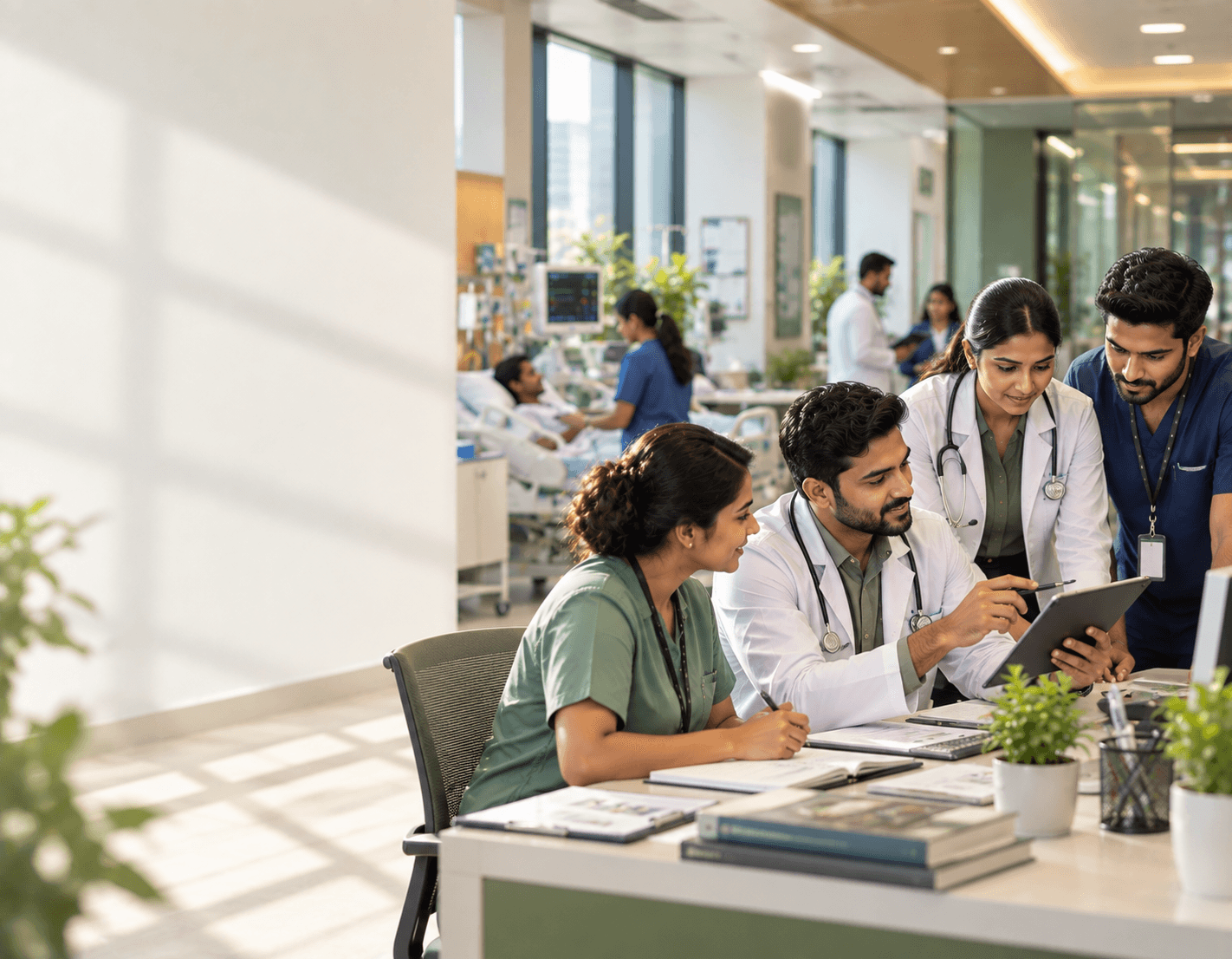 Healthcare professionals working together