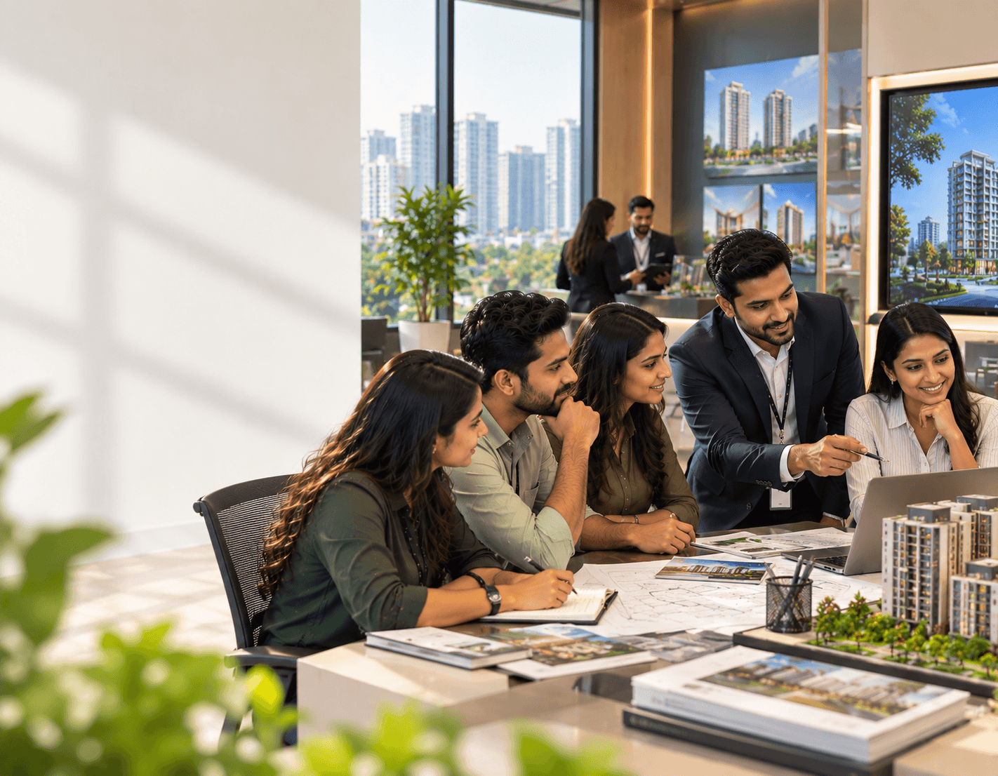 Real estate professionals working together