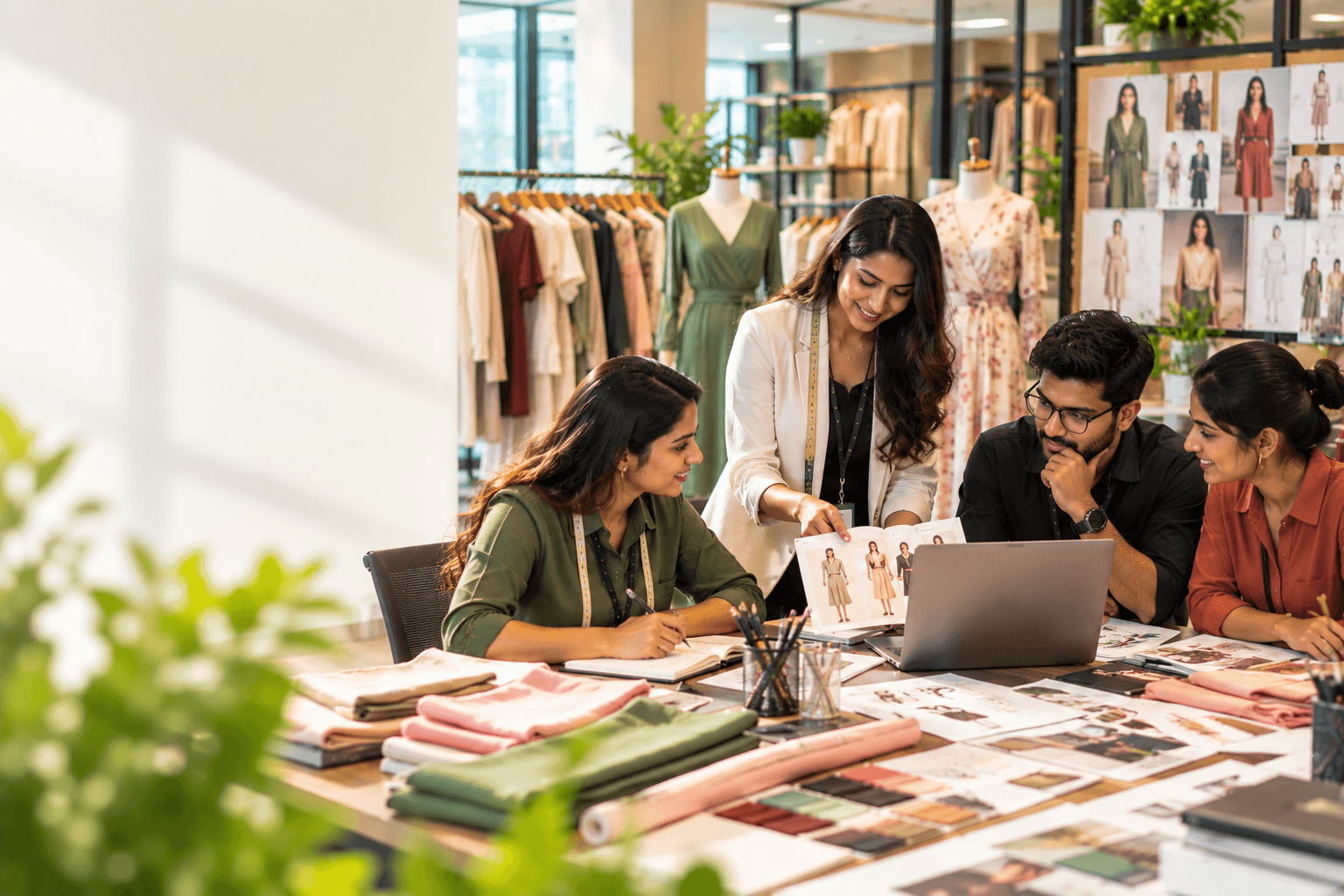 Textile and apparel professionals working together