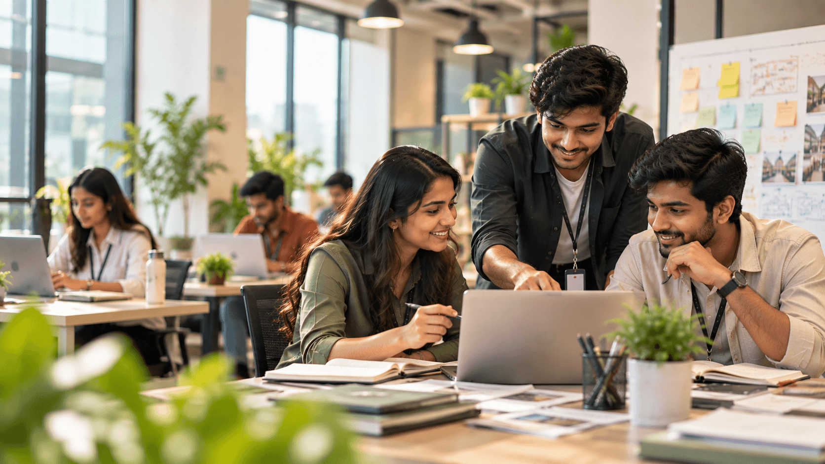 Students and young professionals gaining practical workplace experience through an internship